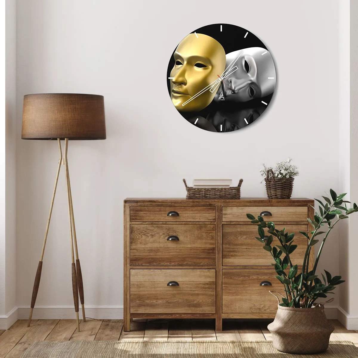 Horloge murale - Pendule murale - La vie est un théâtre - 40x40 cm