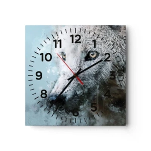 Horloge murale - Pendule murale - Rencontrez l'âme du loup - 30x30 cm