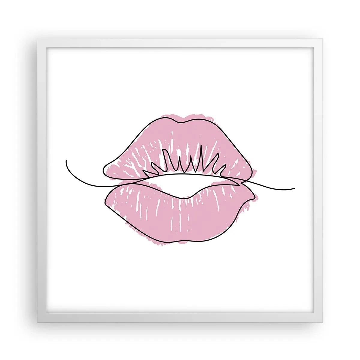 Affiche dans un cadre blanc - Poster - Prêt à l'embrassade? - 50x50 cm