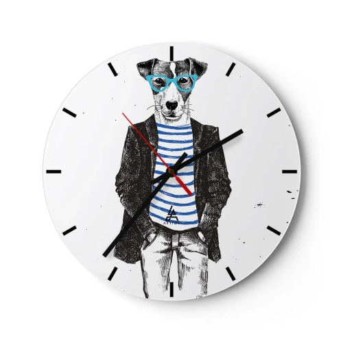 Horloge murale - Pendule murale - Un charme de chien - 40x40 cm