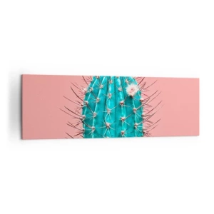 Impression sur toile - Image sur toile - Une interprétation artistique d'un cactus sur fond rose - 160x50cm - Juste regarde - Décoration murale moderne pour le salon et la chambre ARTTOR