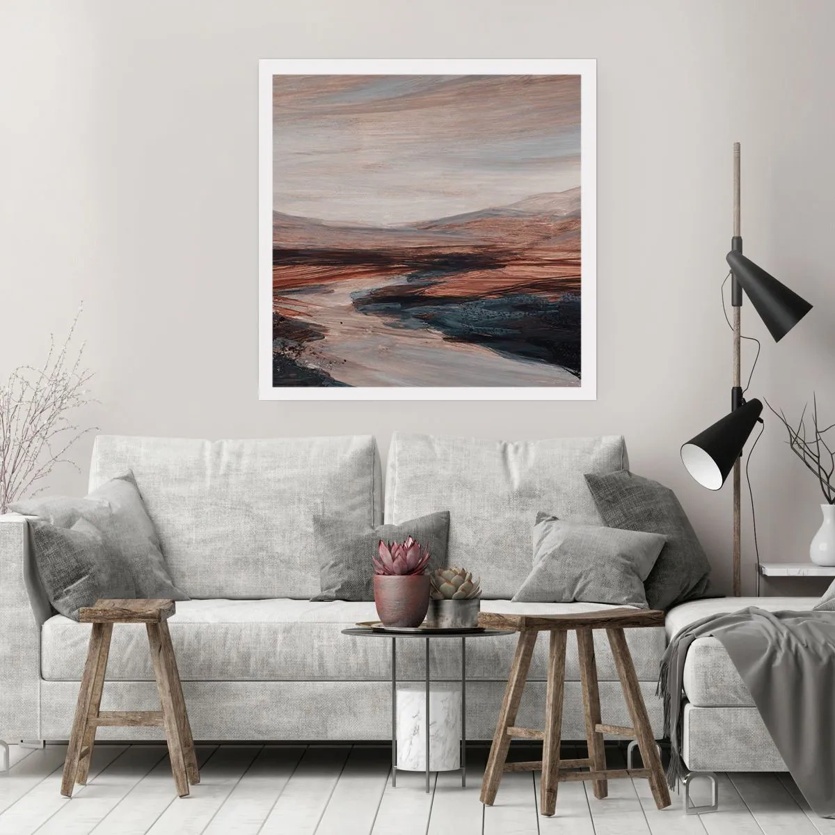 Affiche - Poster - Une vallée tranquille - 30x30 cm