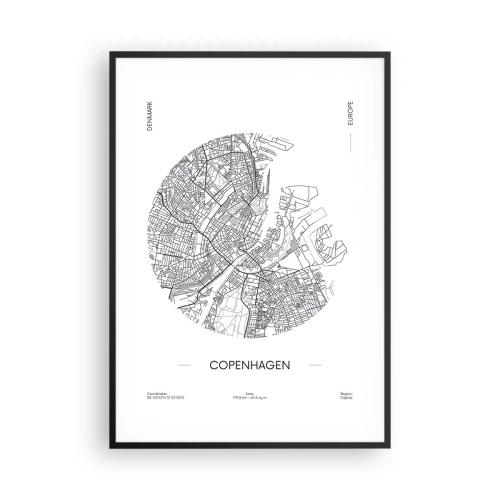 Affiche dans un cadre noir - Poster - Anatomie de Copenhague - 70x100 cm
