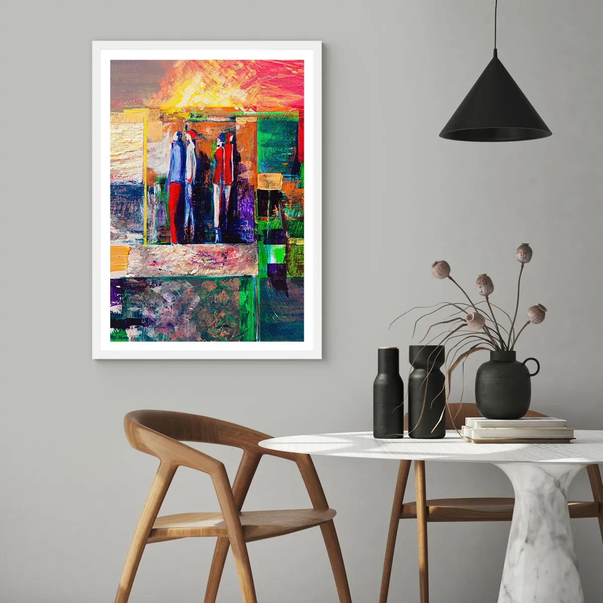 Affiche dans un cadre blanc - Poster - Relations et émotions - 30x40 cm