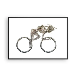 Affiche dans un cadre noir - Poster - Un vélo mécanique au design futuriste - 100x70cm - Machine exceptionnelle - Décoration murale moderne pour le salon et la chambre ARTTOR
