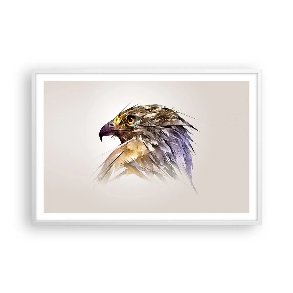 Affiche dans un cadre blanc - Poster - Portrait d'un guerrier - 91x61 cm