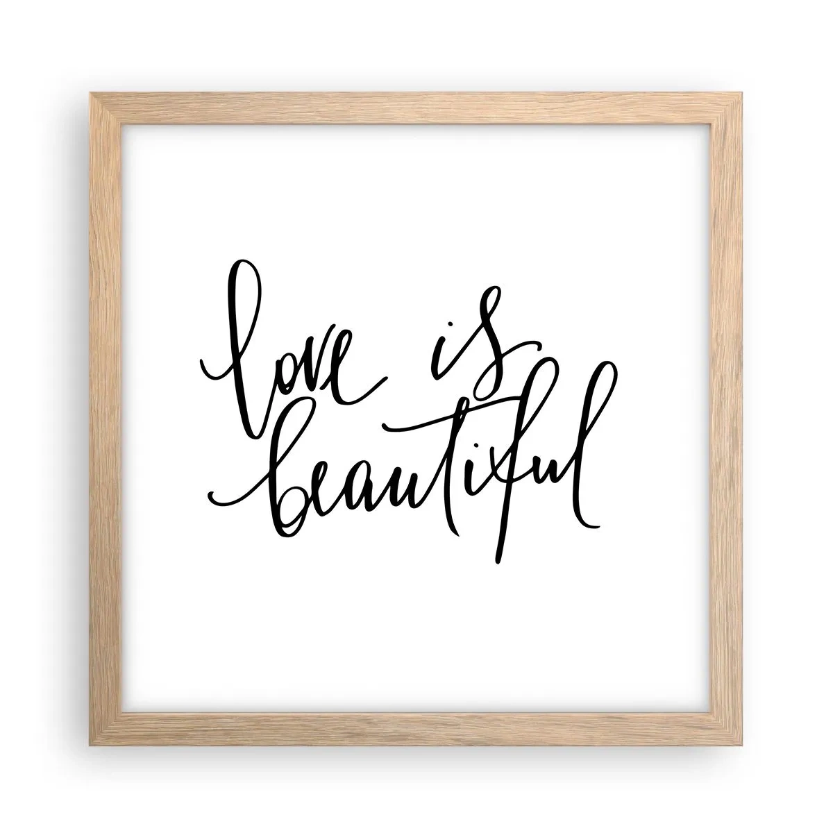 Affiche dans un chêne clair - Poster - Lire et répéter - 30x30 cm