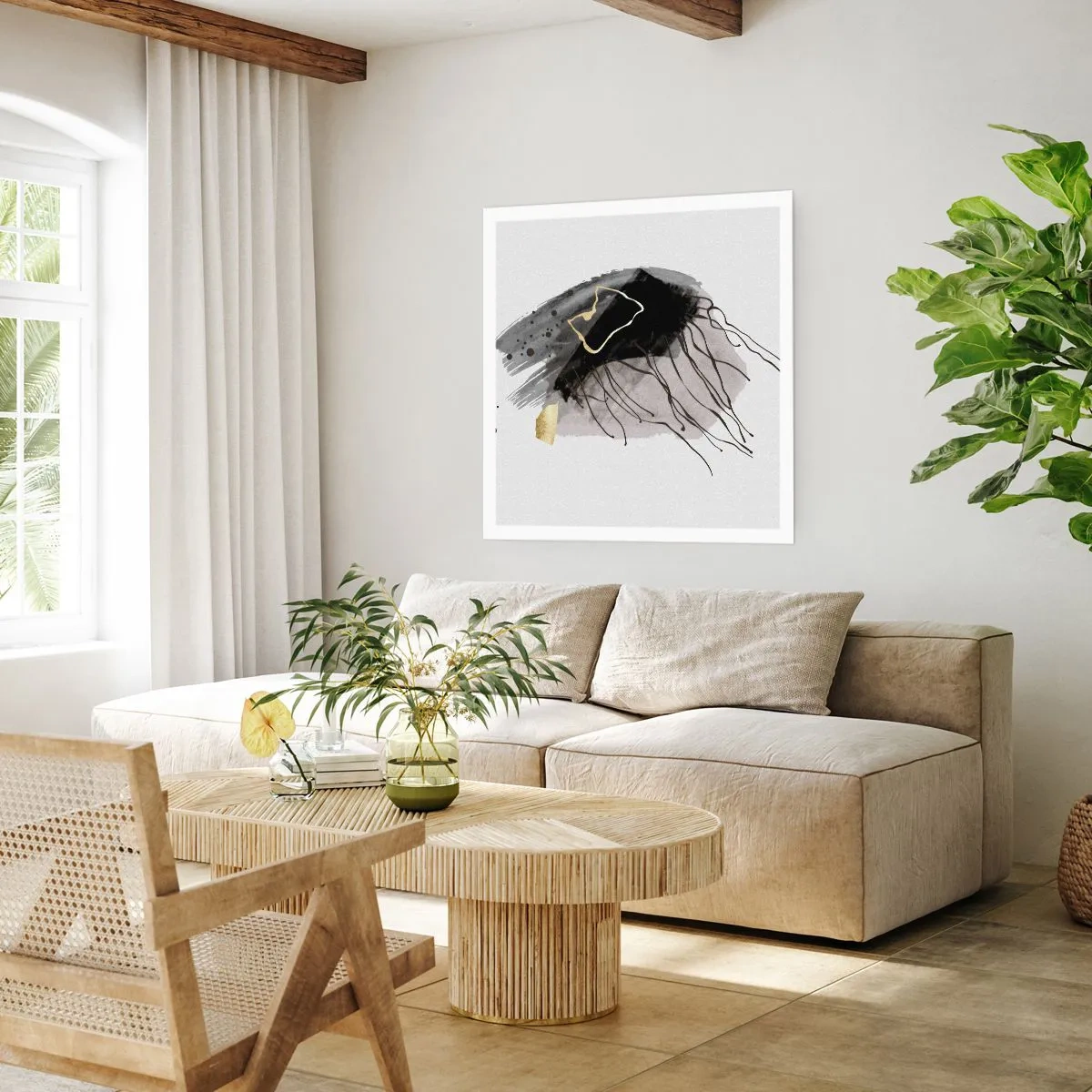 Affiche - Poster - En noir et en or - 30x30 cm