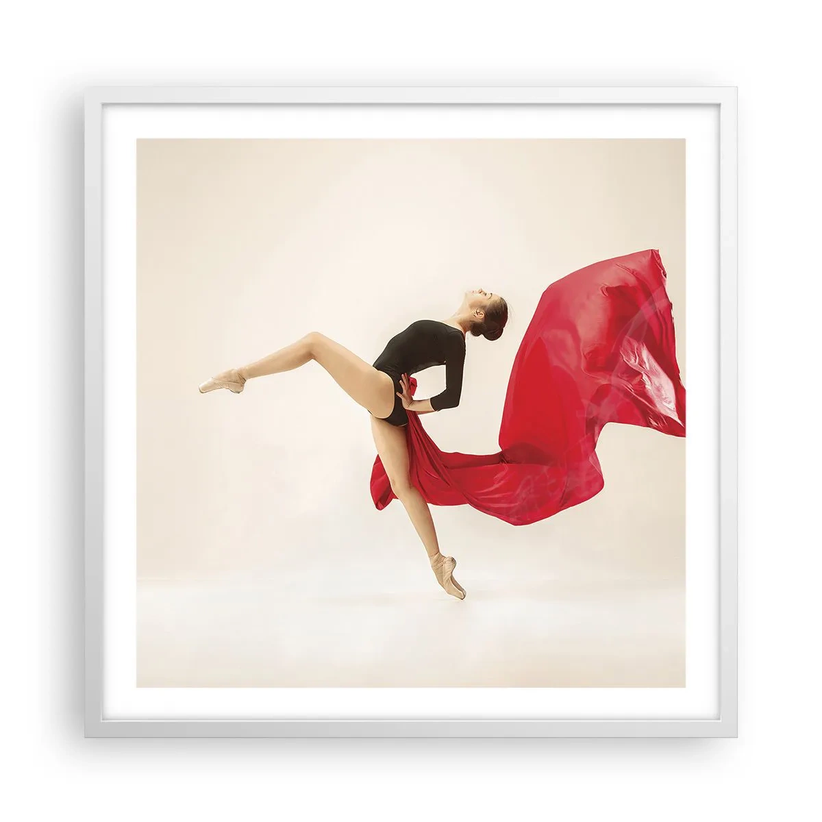 Affiche dans un cadre blanc - Poster - Rouge et noir - 60x60 cm