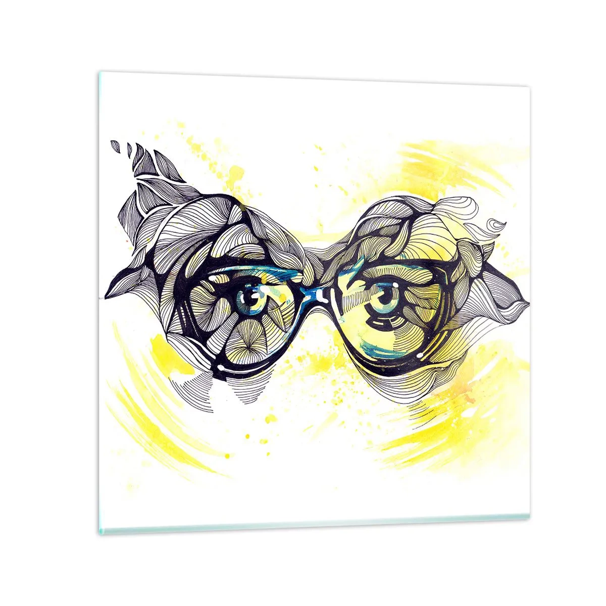 Impression sur verre - Image sur verre - À travers des lunettes bleues - 70x70 cm