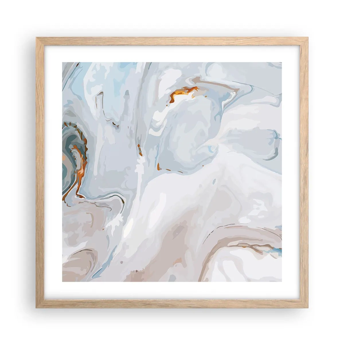 Affiche dans un chêne clair - Poster - Blanc surélevé - 50x50 cm