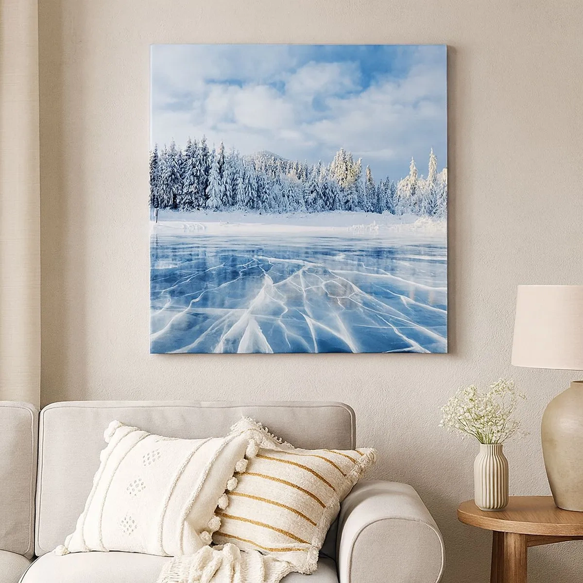 Impression sur toile - Image sur toile - Vue éblouissante et cristalline - 30x30 cm