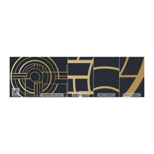 Échantillon de Papier Peint Premium Sand - Rotation des éléments - Abstraction, Morceau, Graphique - 100x30 cm