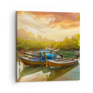 Impression sur toile - Image sur toile - Avant une journée chargée - 70x70 cm