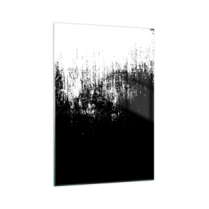 Impression sur verre - Image sur verre - Abstraction minimaliste en noir et blanc - 70x100cm - Et le gagnant est ... - Décoration murale moderne pour le salon et la chambre ARTTOR