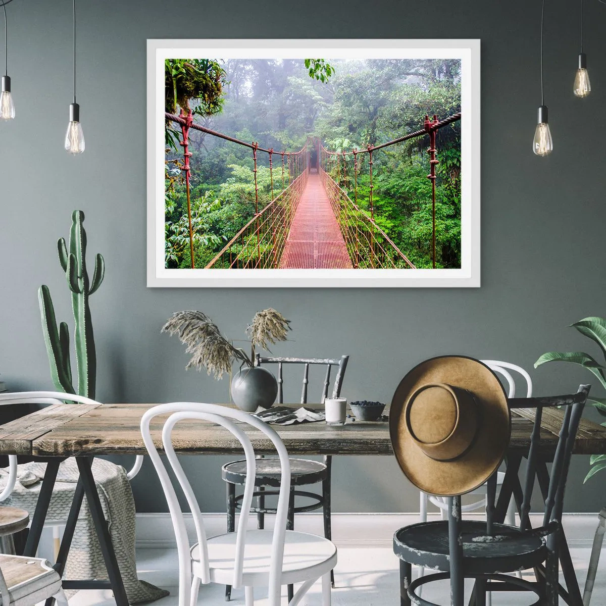 Affiche dans un cadre blanc - Poster - Suspendu sur les couronnes - 40x30 cm