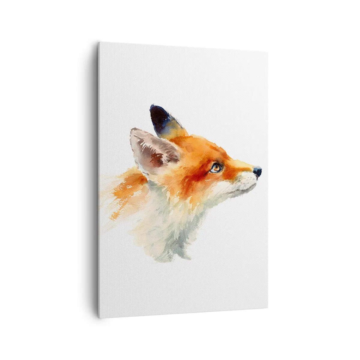 Impression sur toile - Image sur toile - Renard roux en style aquarelle sur fond blanc - 70x100cm - Vous ne pouvez jamais être trop prudent - Décoration murale moderne pour le salon et la chambre ARTTOR