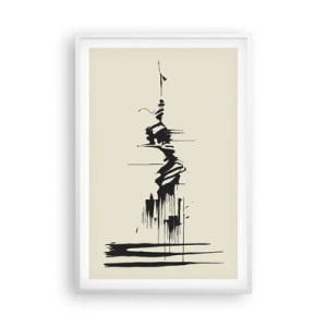 Affiche dans un cadre blanc - Poster - Abstraction hâtive - 61x91 cm