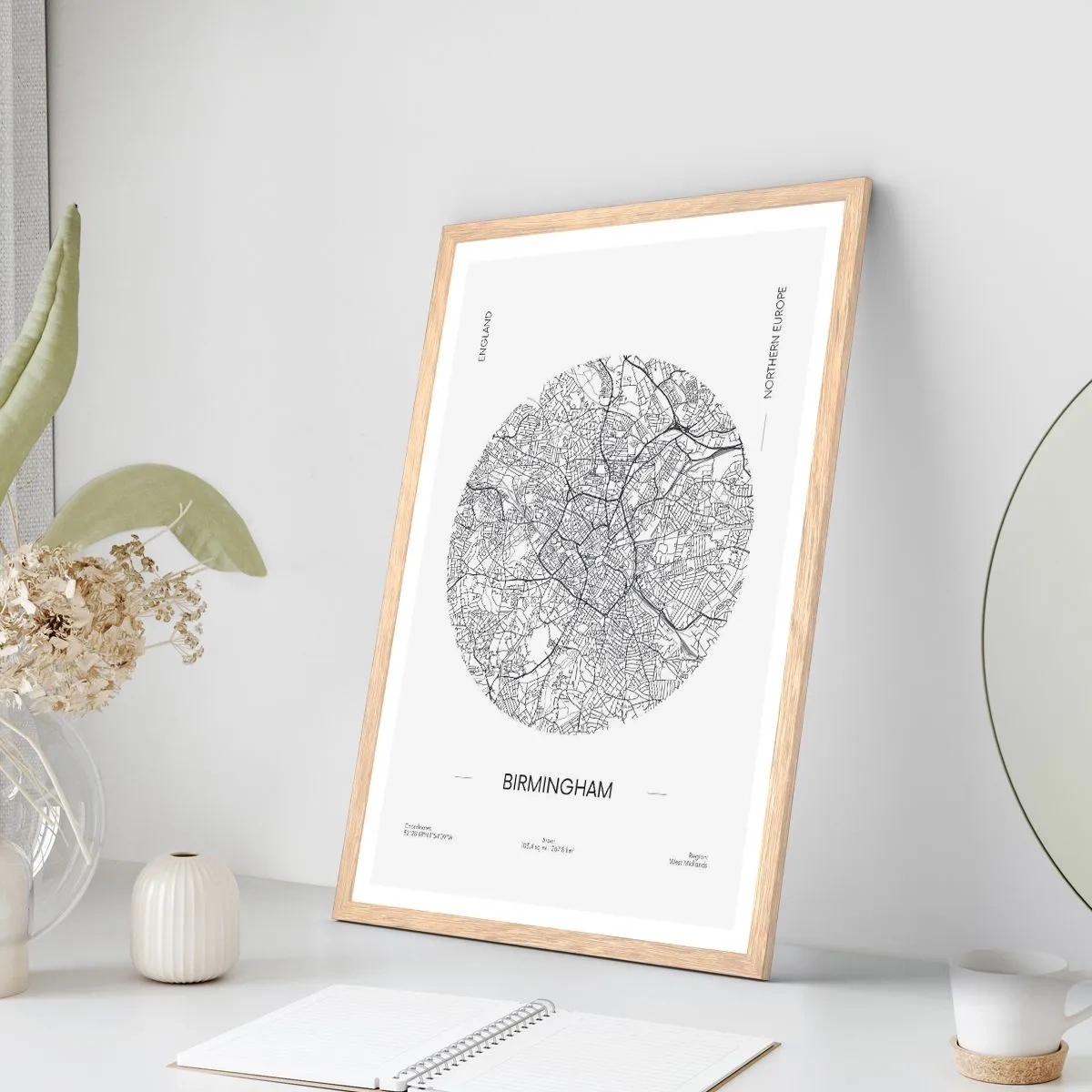 Affiche dans un chêne clair - Poster - Anatomie de Birmingham - 30x40 cm