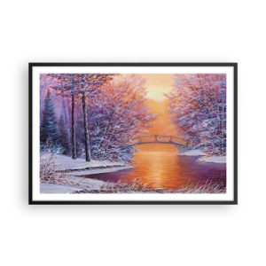 Affiche dans un cadre noir - Poster - On se rencontre ici - 91x61 cm