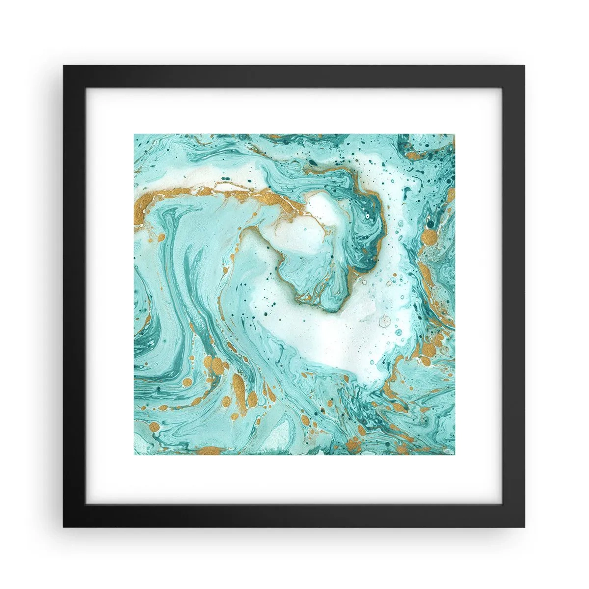 Affiche dans un cadre noir - Poster - Sous la grande vague de l'ère Edo - 30x30 cm