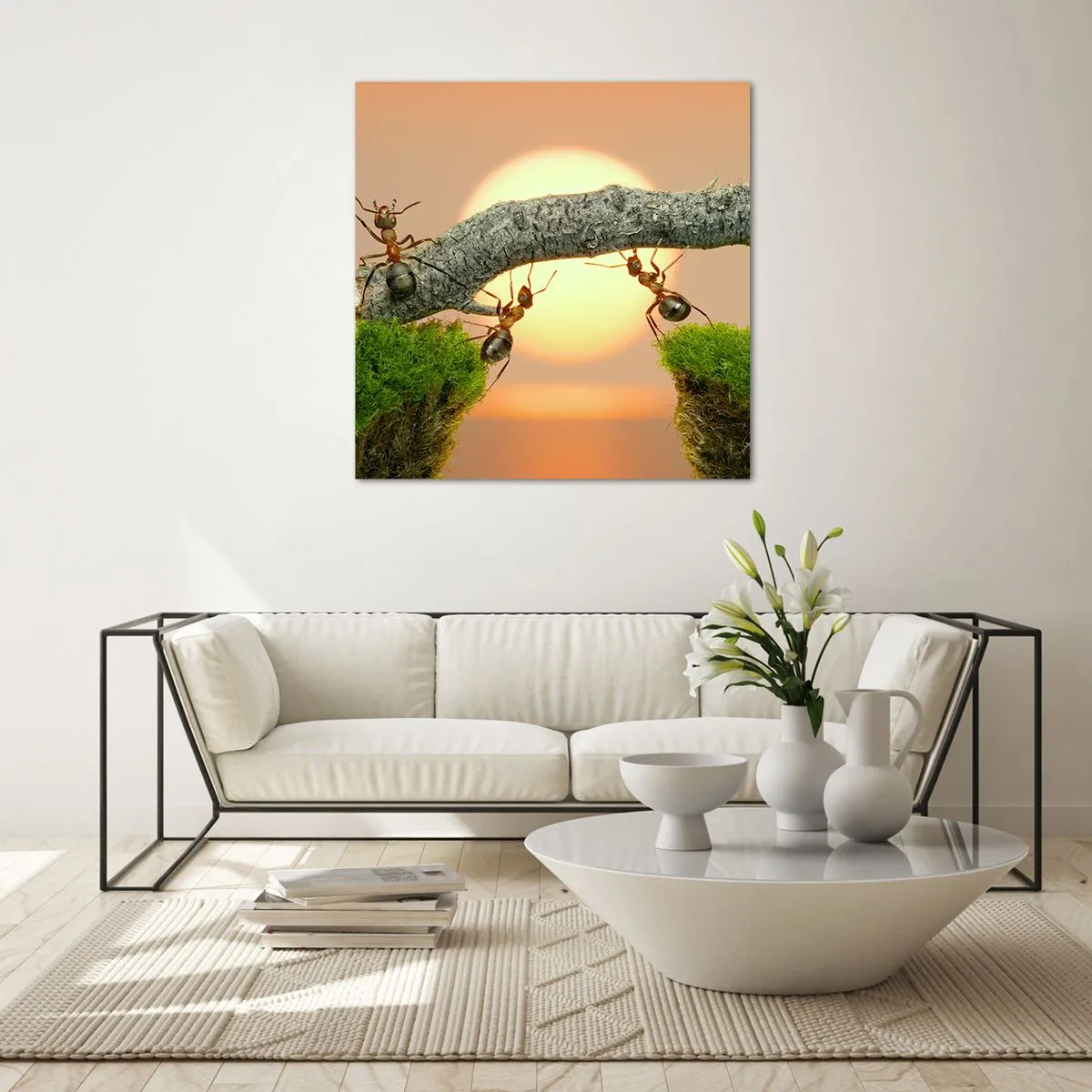 Impression sur verre - Image sur verre - La joie, travaille d'équipe - 70x70 cm