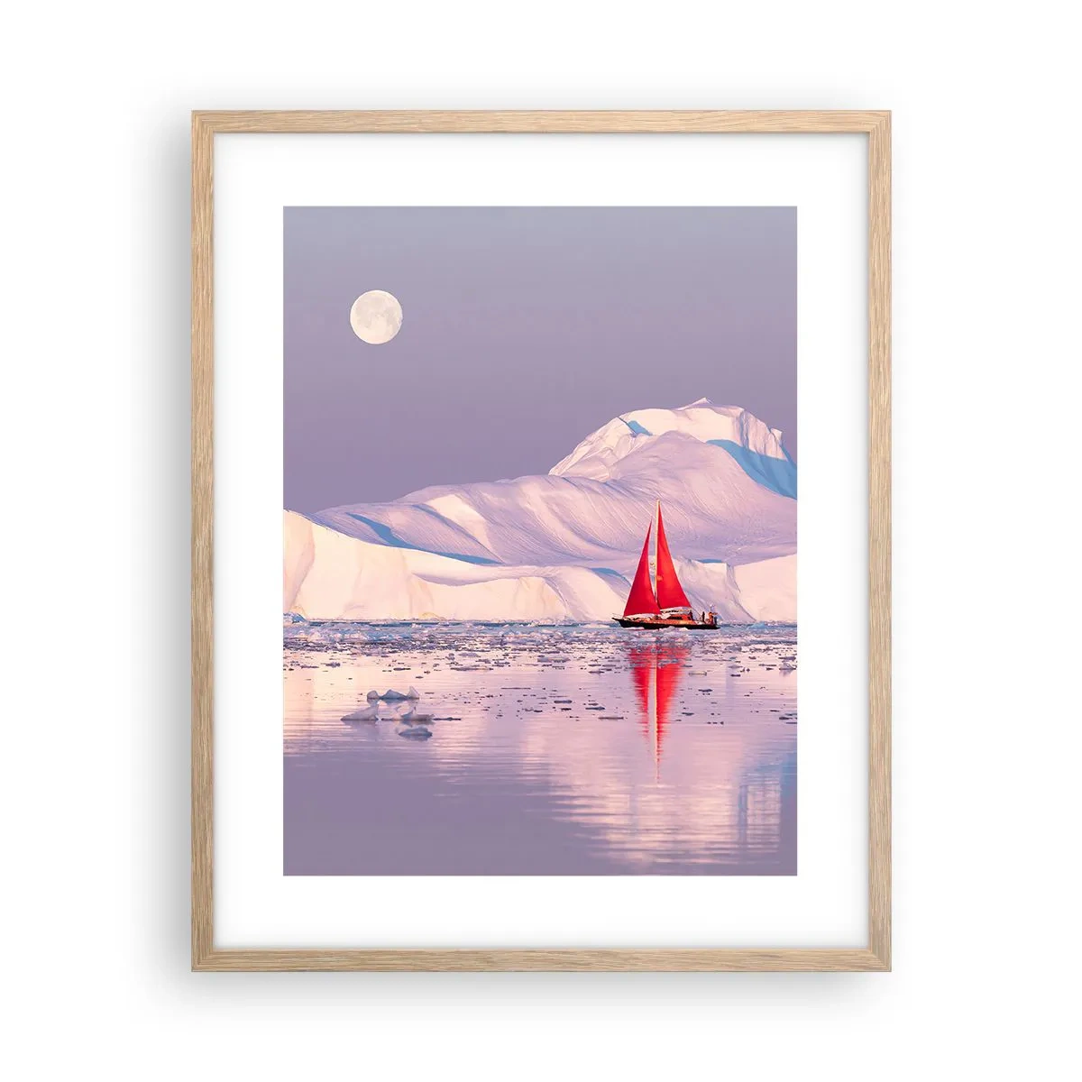 Affiche dans un chêne clair - Poster - La chaleur de la voile, le froid de la glace - 40x50 cm