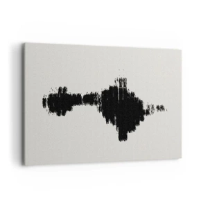 Impression sur toile - Image sur toile - Un motif abstrait ressemblant à une onde sonore dans un style minimaliste. - 120x80cm - Vibrations de l'imagination - Décoration murale moderne pour le salon et la chambre ARTTOR