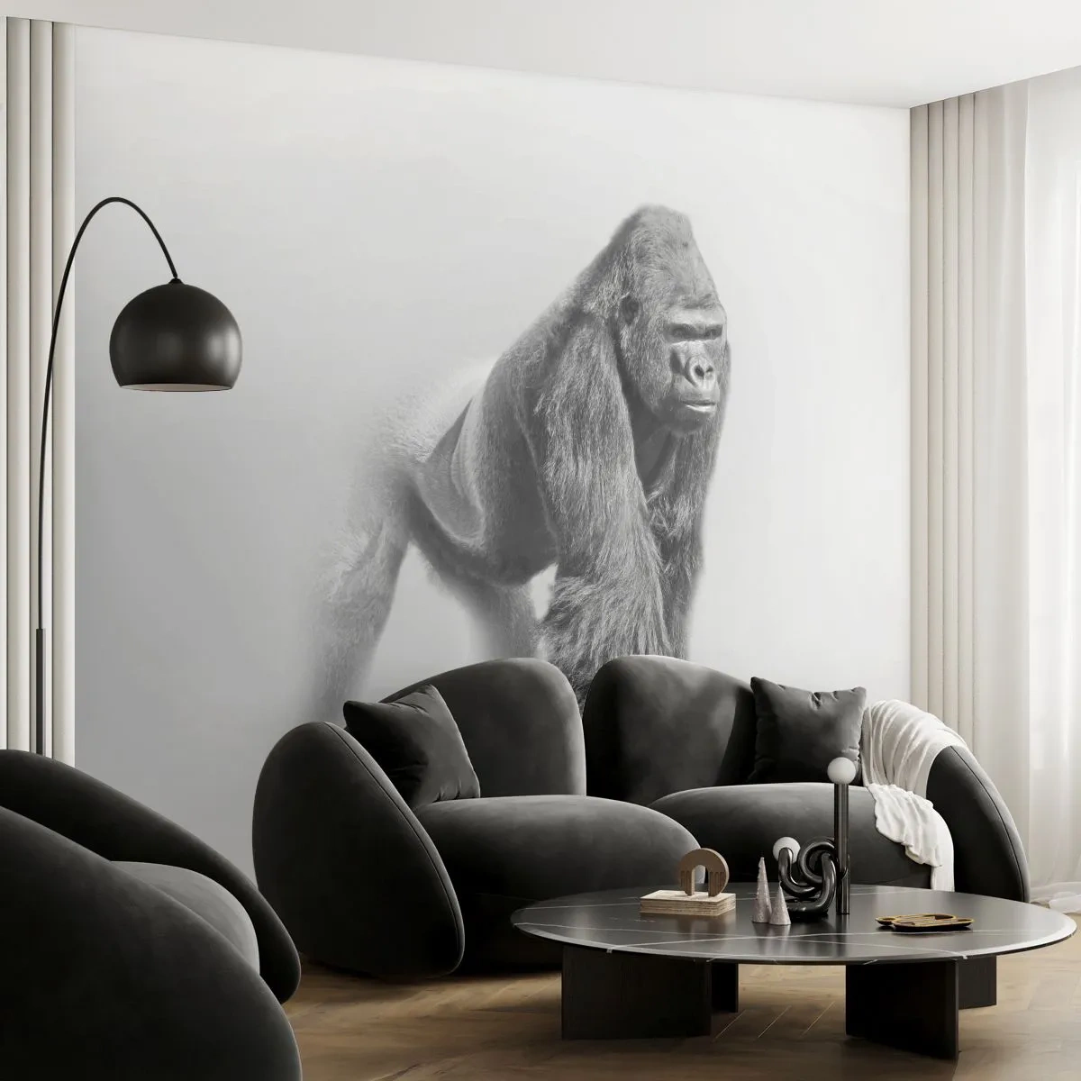 Papier Peint Photo Standard Eco - Confiant en sa force - Animaux, Gorille, Singe - 400x280 cm