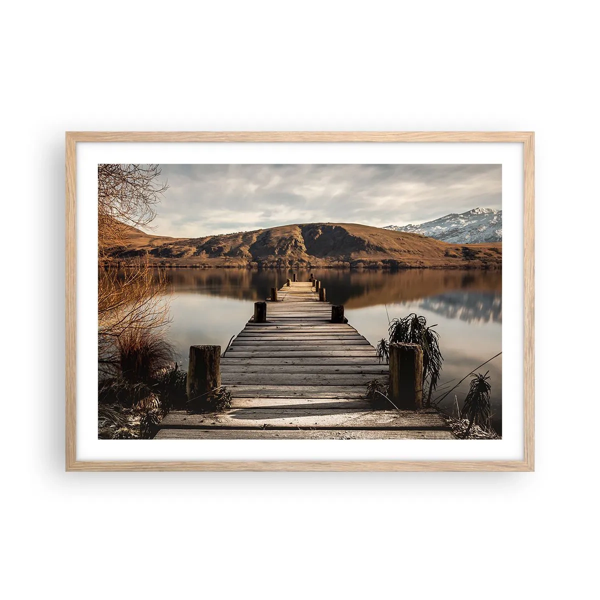 Affiche dans un chêne clair - Poster - Paysage silencieux - 70x50 cm