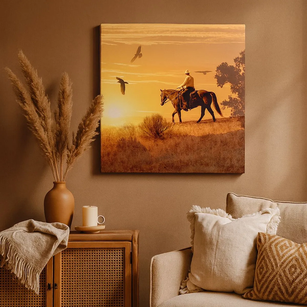 Impression sur toile - Image sur toile - Seul à travers la prairie - 30x30 cm