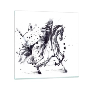 Impression sur verre - Image sur verre - Chevalier noir - 70x70 cm