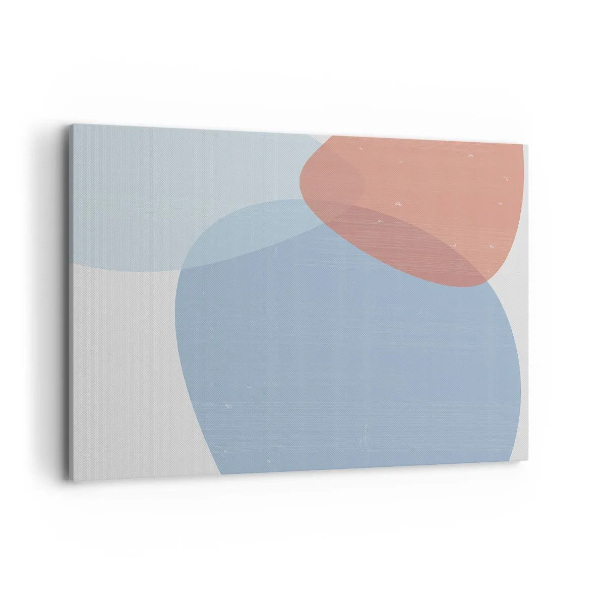 Impression sur toile - Image sur toile - Une composition abstraite dans des tons pastel de bleu et de rose avec des formes organiques. - 120x80cm - Relations pastel - Décoration murale moderne pour le salon et la chambre ARTTOR