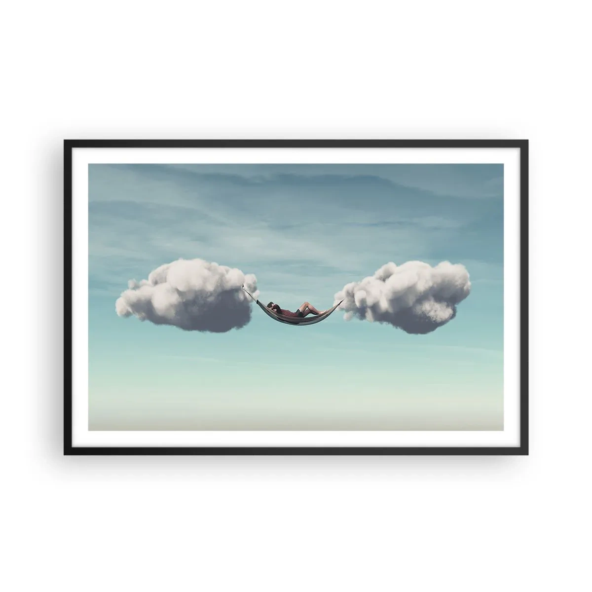 Affiche dans un cadre noir - Poster - Instant de bonheur - 91x61 cm