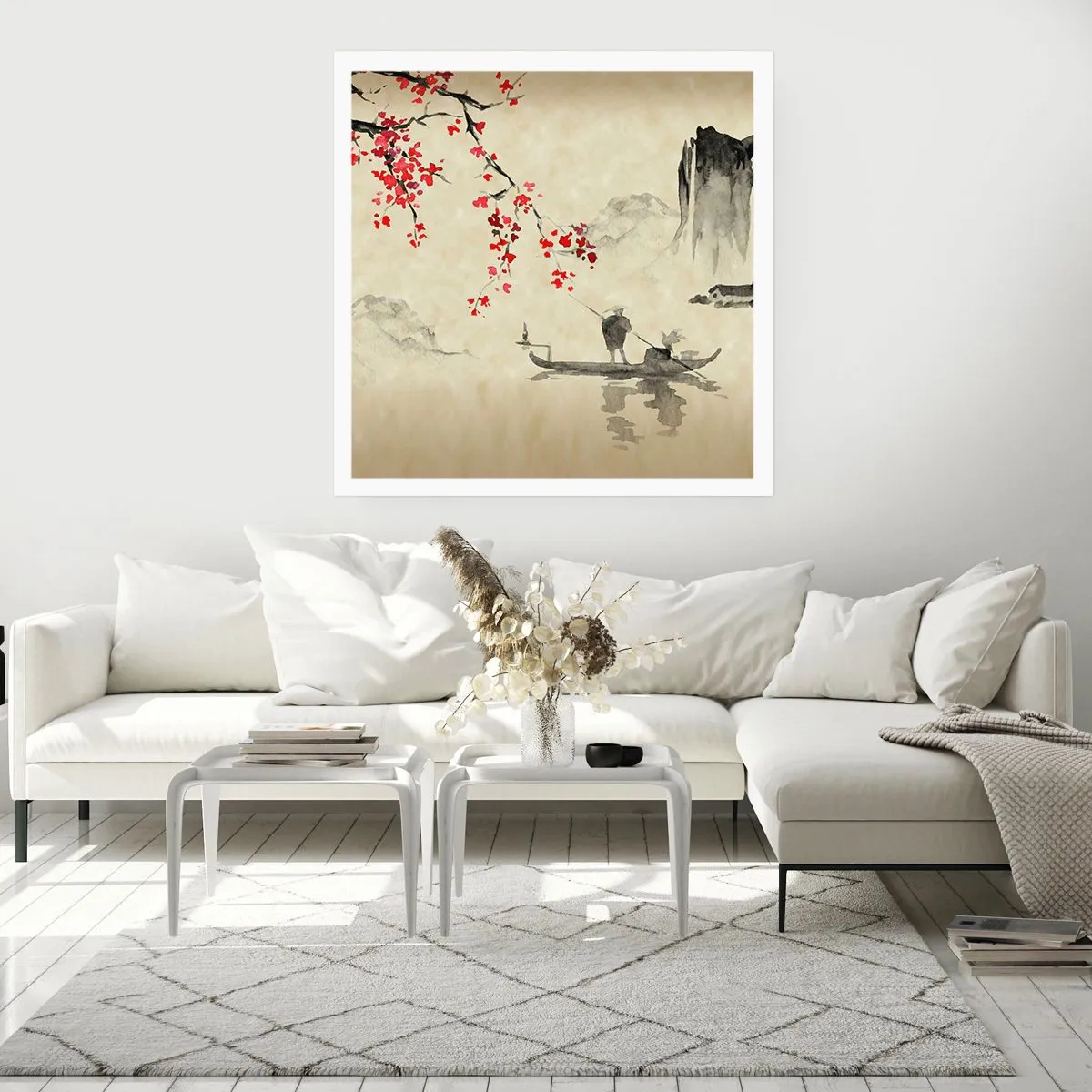 Affiche - Poster - Au pays des cerisiers en fleurs - 40x40 cm