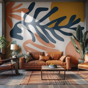 Papier peint sur mesure Standard Eco - Mers de corail - Bohème, Minimaliste, Feuille