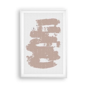 Affiche dans un cadre blanc - Poster - Abstraction en rose tendre - 61x91 cm
