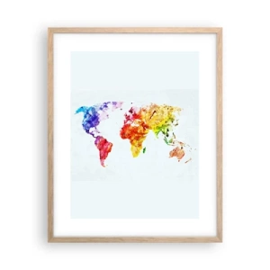 Affiche dans un chêne clair - Poster - Toutes les couleurs du monde - 40x50 cm