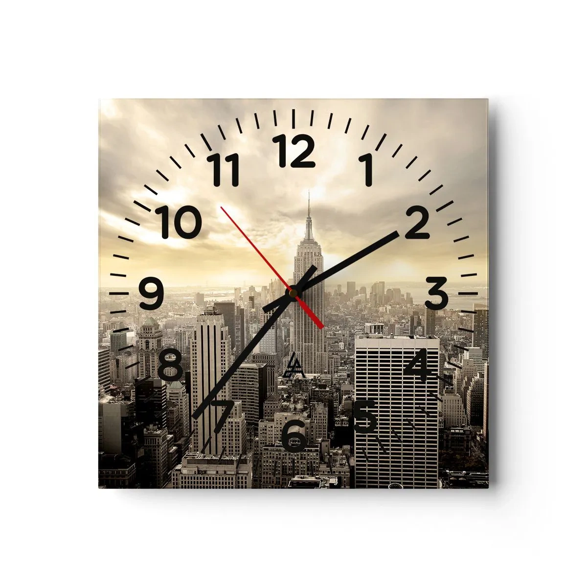 Horloge murale - Pendule murale - New York tissé de gris - 30x30 cm