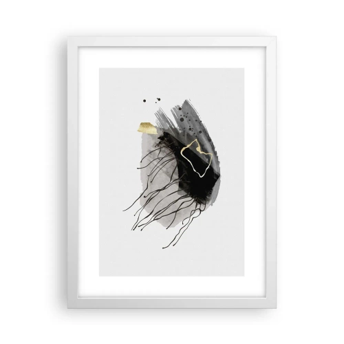 Affiche dans un cadre blanc - Poster - En noir et en or - 30x40 cm