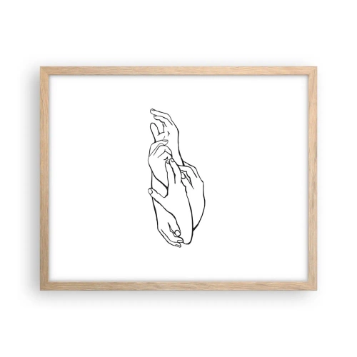 Affiche dans un chêne clair - Poster - Bon contact - 50x40 cm