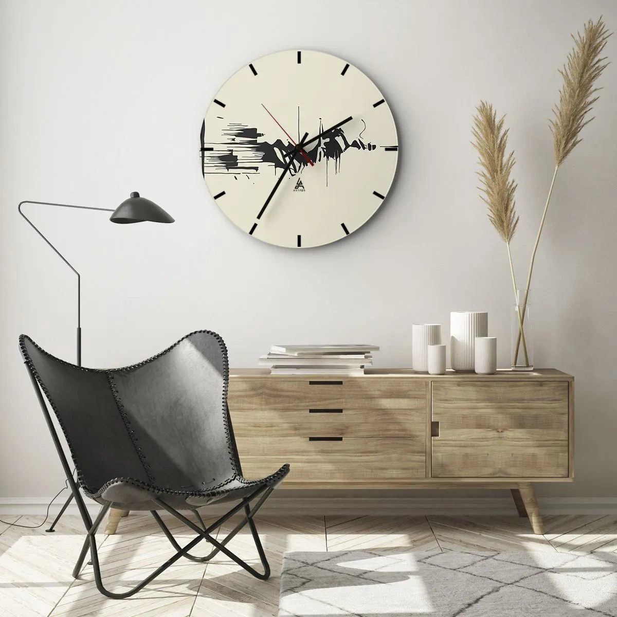 Horloge murale - Pendule murale - Abstraction hâtive - 30x30 cm
