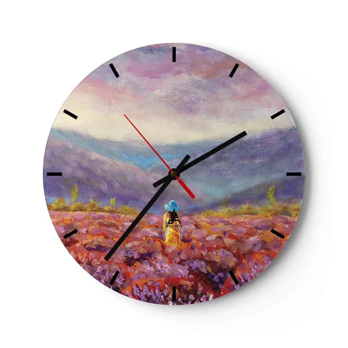 Horloge murale - Pendule murale - Dans un monde lavande - 40x40 cm