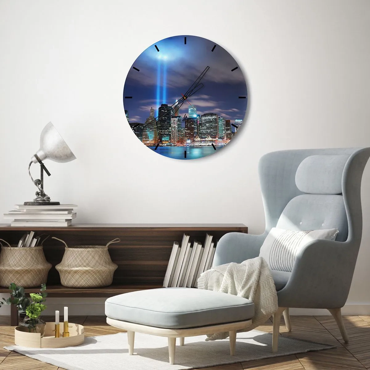 Horloge murale - Pendule murale - Atteindre le ciel avec la lumière - 40x40 cm