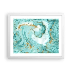 Affiche dans un cadre blanc - Poster - Sous la grande vague de l'ère Edo - 50x40 cm