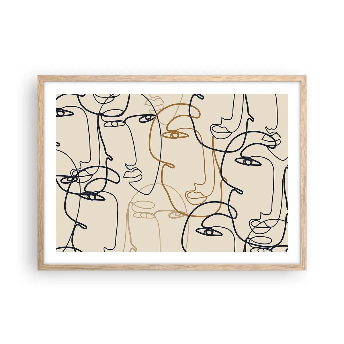 Affiche dans un chêne clair - Poster - Portrait multiplié - 70x50 cm