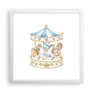 Affiche dans un cadre blanc - Poster - Douce enfance - 40x40 cm