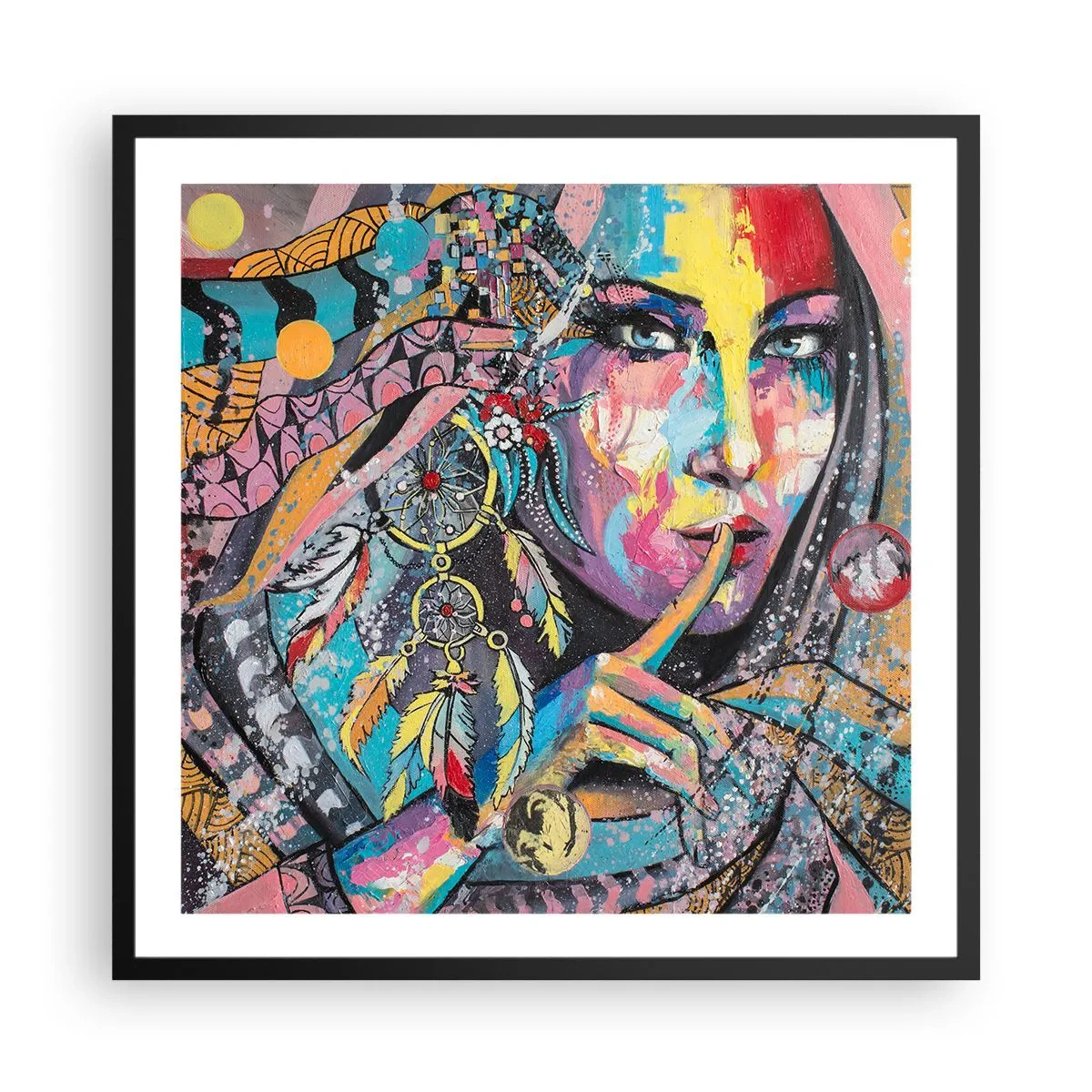 Affiche dans un cadre noir - Poster - Taisez-vous jusqu'à ce que vous compreniez - 60x60 cm