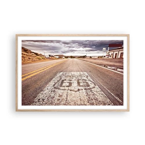 Affiche dans un chêne clair - Poster - Mother Road - une légende américaine - 91x61 cm