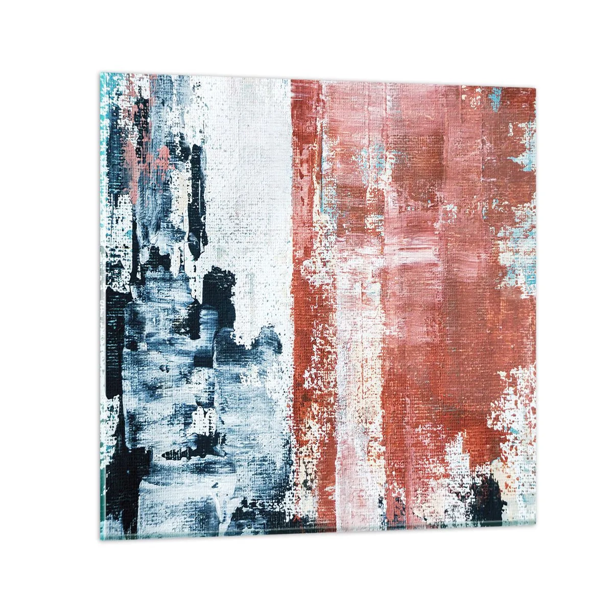 Impression sur verre - Image sur verre - Moitié-moitié abstrait - 30x30 cm